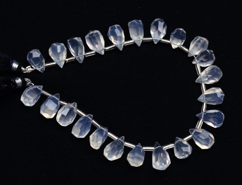 Natural Gem Ice Quartz Nugget Cut Drop Shape Beads 8" Jewelry Supplies 95Cts. gallery