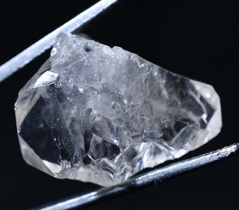 9.50 Ct Rare Natural Herkimer Diamond Water Clear Quartz Crystal Anthraxolite gallery