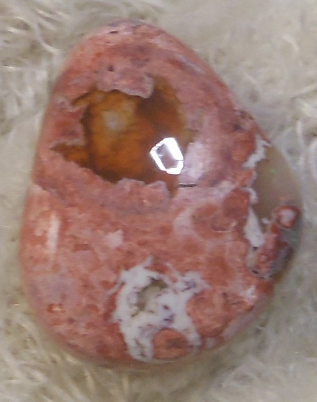 17 carats Mexican Fire Opal pink Cabochon Freeform play of color 21x17x8.8mm