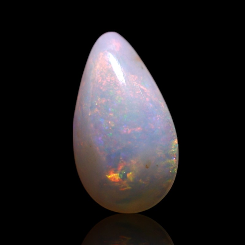 0.70 Cts Natural Fire Opal Gemstone Pear Handcrafted Cabochon 10x5x2 mm gallery