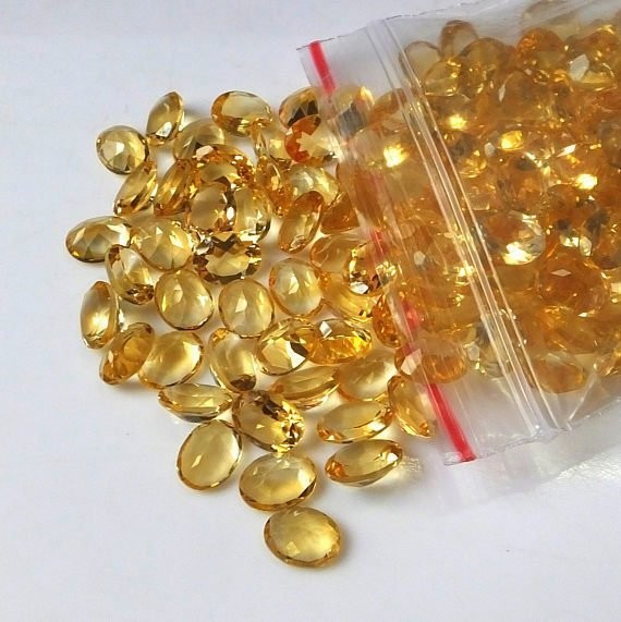 6x8mm Citrine Natural Oval Faceted Cut Loose Gemstone