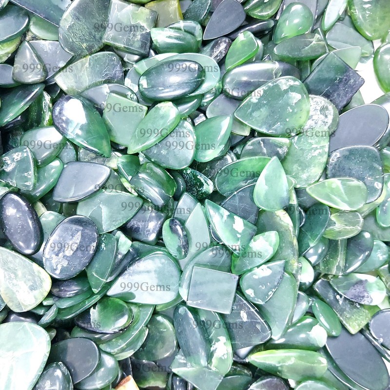 30Pc AAA Natural Nephrite Jade Mix Shape Cabochon Wholesale Gemstone Lot 20-40mm