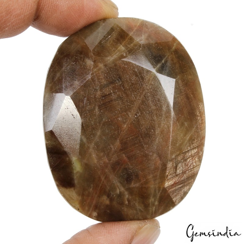 500 Ct Natural Brown Untreated Sapphire Gold Streaks Oval Cut Earth Mined Gems gallery