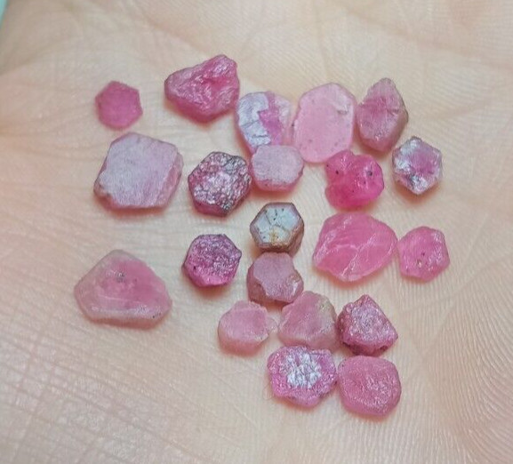 20 Pcs Ruby Rough Lot, Pink Ruby Specimen, Natural Ruby Rough Size 4 to 12mm. gallery