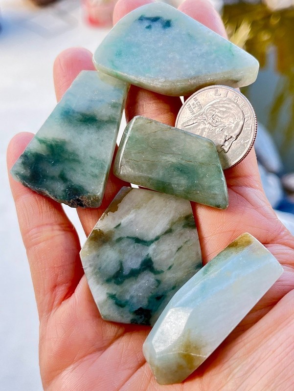 Authentic Burmese Polished Jadeite make Cabochon Pendants 323ct gallery