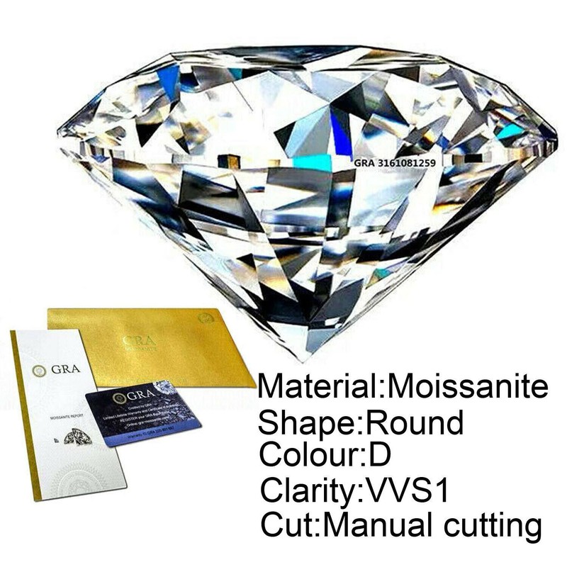 VVS1 White Moissanite Diamond Clarity D Color Round Brilliant Certified 1 Ct