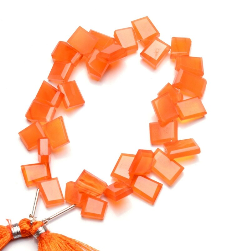 Natural Gem Carnelian Faceted Slice Beads 8″ Strand 107Cts. Jewelry Supplies
