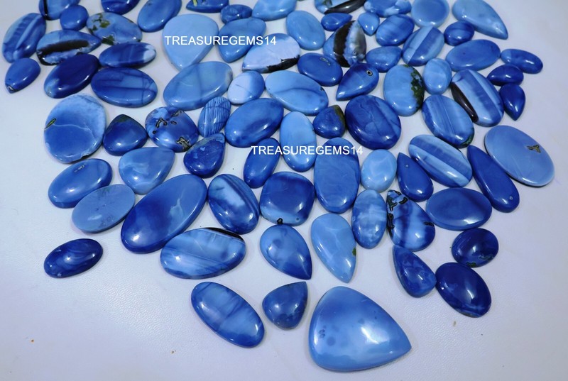 Blue Owyhee Opal 250 Crt Wholesale Lot Top Quality Natural Cabochon Gemstone AAA gallery