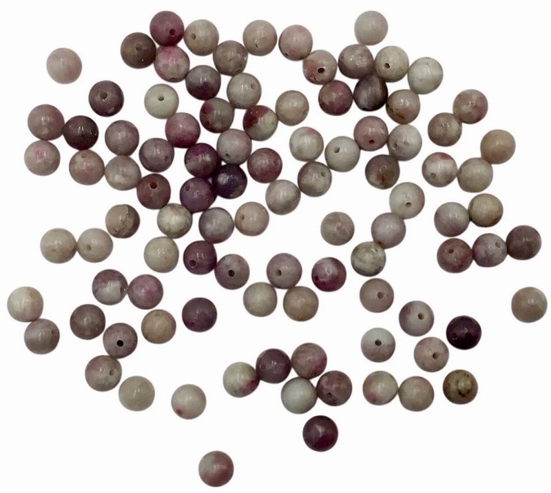 Natural Lepidolite 6mm Round Spacer Gemstone Beads Center Drilled Loose Lot 98