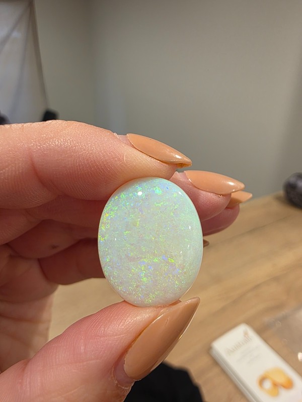 AUSTRALIAN LAMBINA SOLID NATURAL OPAL 25.50CT, GREEN, BLUE, ORANGE COLOURS