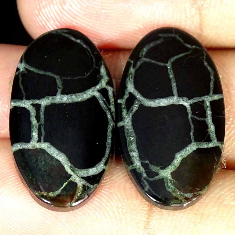 22.00Cts Natural Septarian Oval Matching Pair For Earrings loose Gemstone