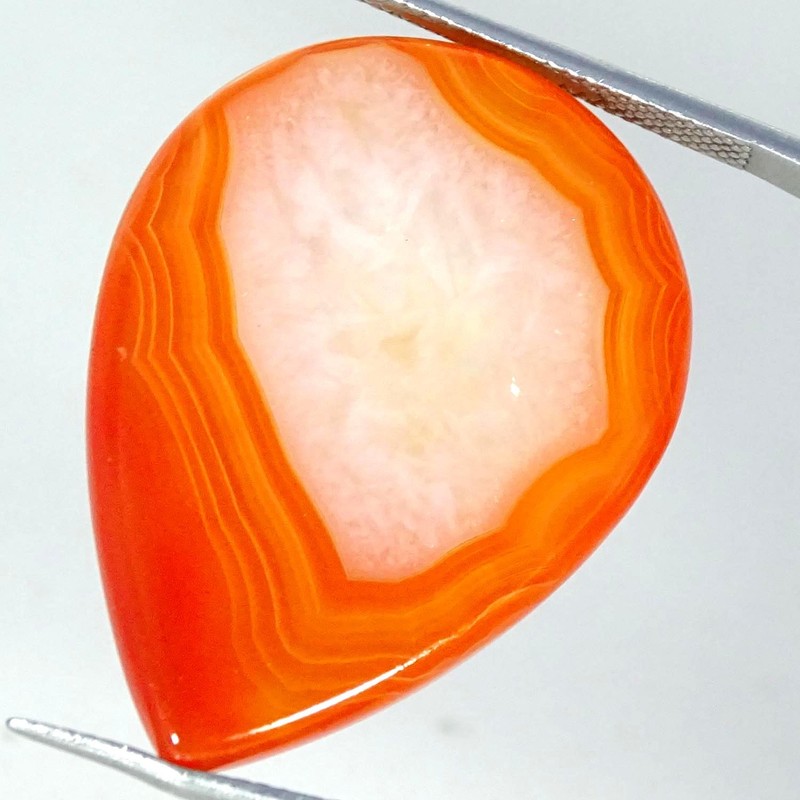 36.40Cts 100% Natural Orange Botswana Pear Cabochon Gemstone 23X31X6MM gallery