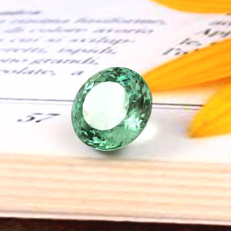AAA Natural Ceylon Green Parti Sapphire 17 MM Round Cut Loose Gemstone 24.50 Ct
