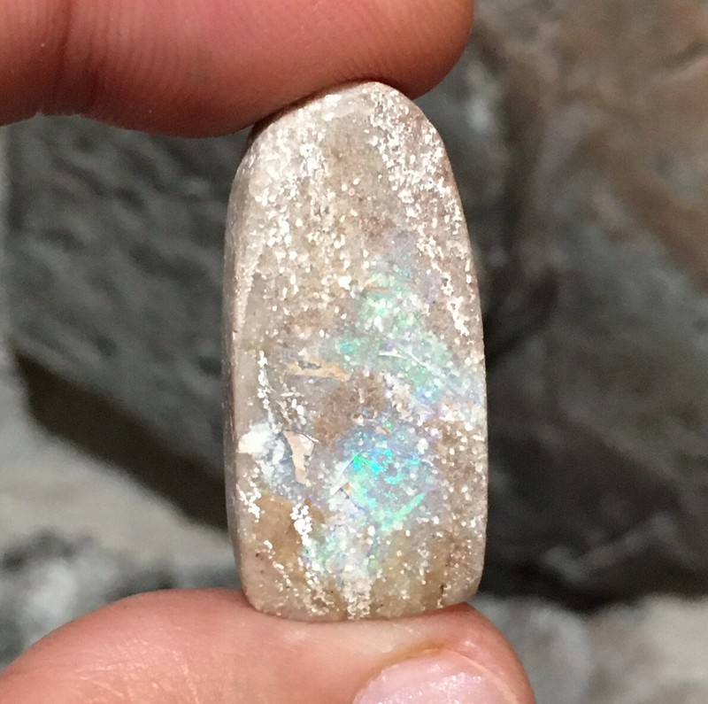 33ct 30x14x8mm Natural Andamooka Painted Lady Opal Cabochon Loose Stone