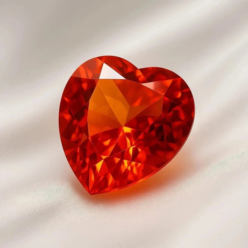21 Ct Natural Ceylon Orange Sapphire Heart Cut Certified Loose Gemstone