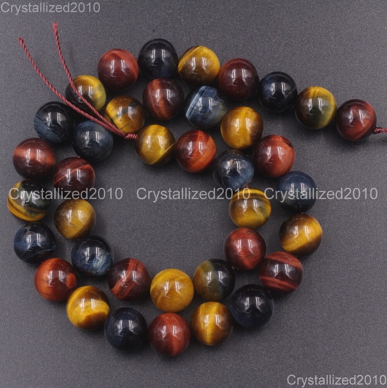 Natural Gemstone Multi-Color Tiger's Eye Round Beads 4mm 6mm 8mm 10mm 12mm 15'' gallery