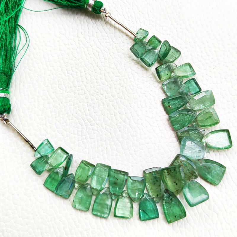 Natural Mint Green Kyanite Gem 8×5 to 12×8 mm Size Faceted Beads 5″ Strand
