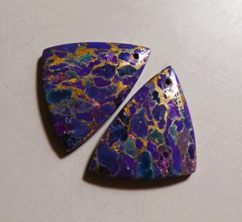 41.20 Cts Purple Copper Turquoise Drilled Cabochon Match Pair Gemstone 30X21MM08