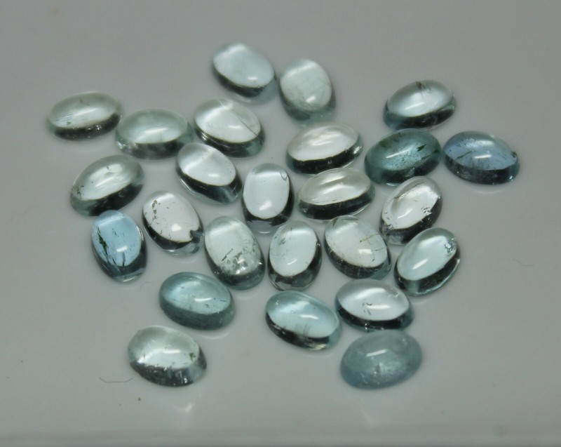Aquamarine 6x4mm, 7x5mm, 8x6mm Cabochon Oval Loose Gemstone(s)
