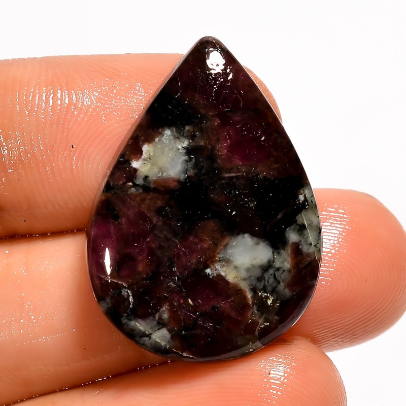 26 Ct Natural Eudialyte Pear Shape Cabochon Loose Gemstone For Pendant 26X19X6mm