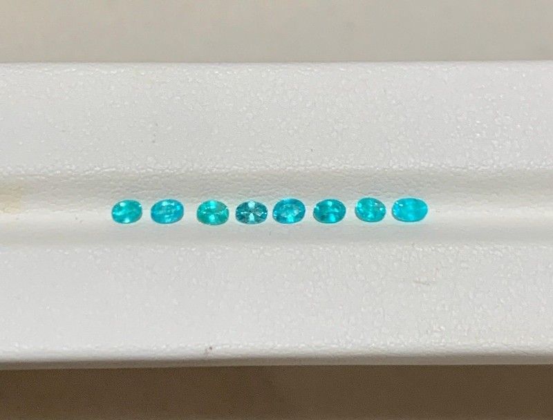 8 Ct (8 Pcs) Certified Natural Paraiba Tourmaline Neon Blue Loose Gemstone Lot