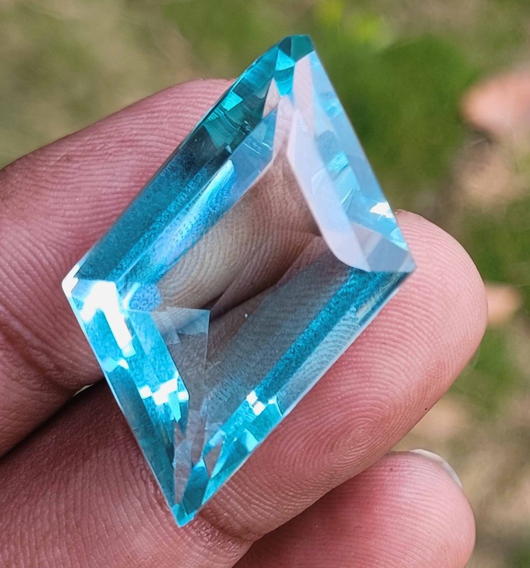 AWE-INSPIRING 48 CARAT NEON BLUE APATITE FANCY CUT EGL CERTIFIED LOOSE GEMSTONE gallery