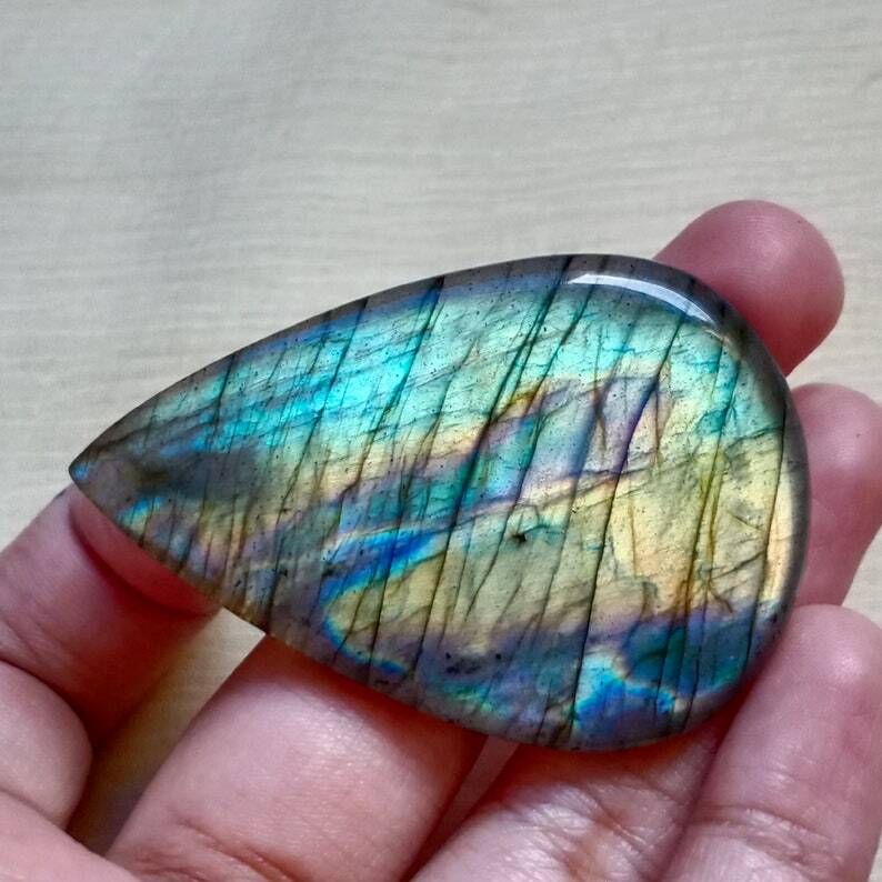 Attractive Multi Fire Labradorite Cabochon Loose Gemstone Cabochon 96 Carat Ston gallery