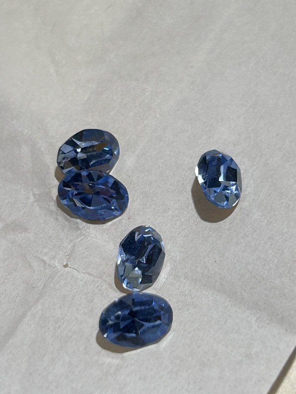 KS &Co Vintage Authentic SWAROVSKI Oval Crystal 5x7mm Light Sapphire Blue NOS gallery