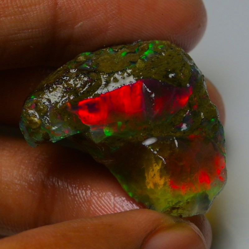 Ethiopian Oil Opal Specimen 37.00 cts Natural Rough Gemstone - Fire Opal Rough gallery