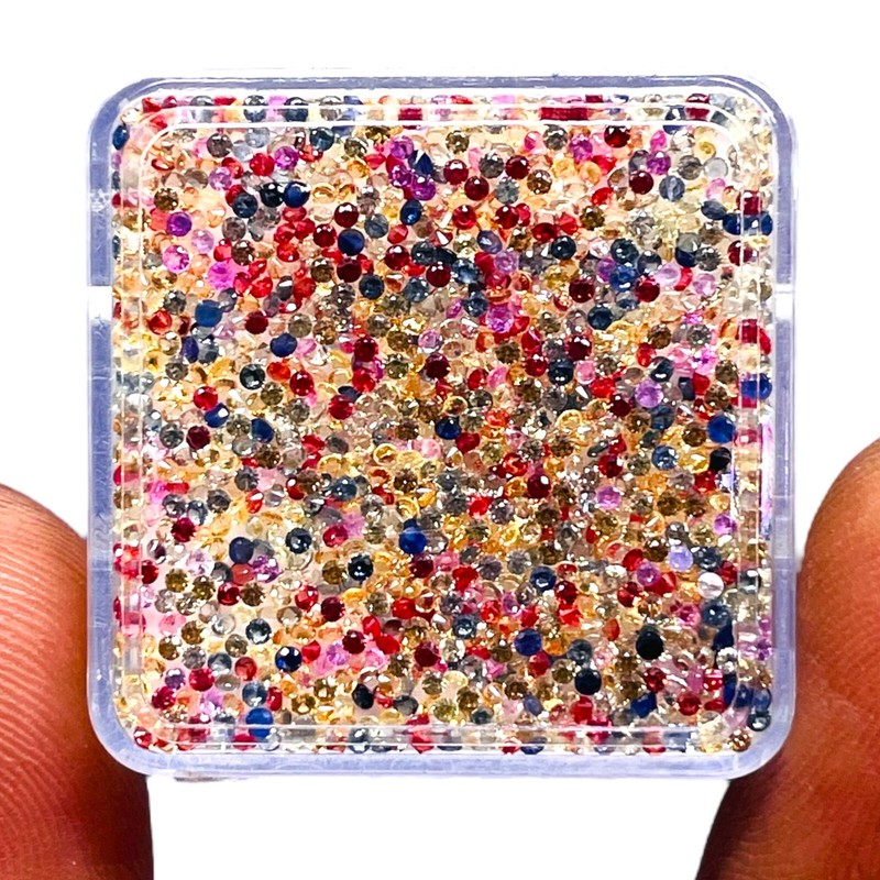 50 Pcs Natural Multi Sapphire 1mm Round Diamond Cut Dazzling Loose Gemstones Lot gallery