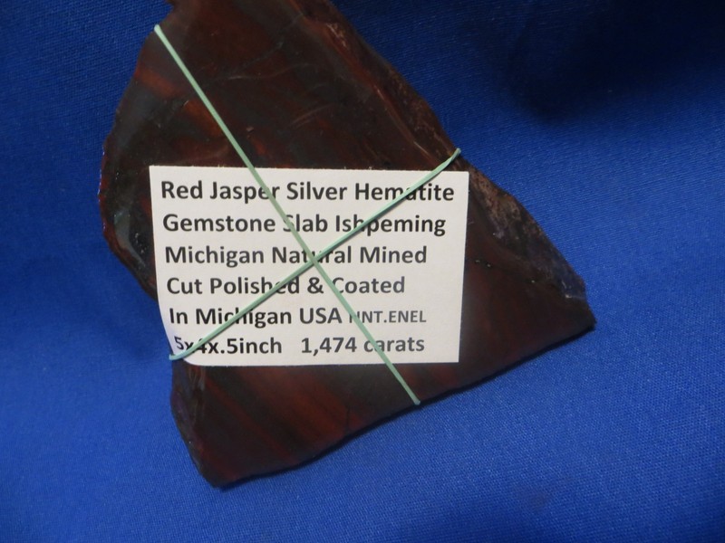 Banded Red Jasper Silver Hematite Brilliant Gemstone Slab Display 1,474 carats gallery