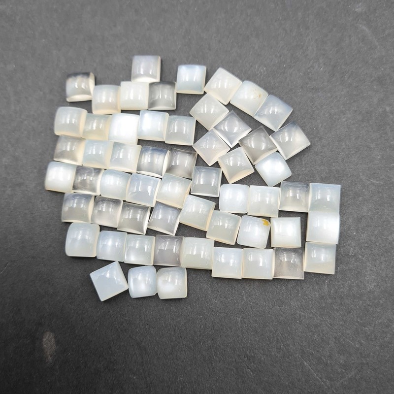 Natural White Moonstone Square Cabochon Loose Gemstone Lot 30 Pcs 8*8 MM 90 CT