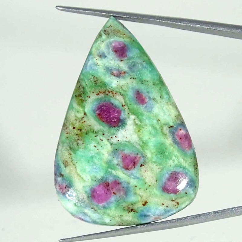 61.40Cts Natural Ruby In Fuchsite Pear Cabochon Loose Gemstone