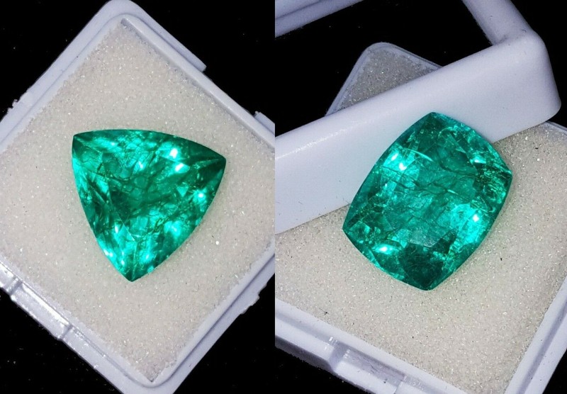 Mixed Shape Natural Emeralds 7 to 9 Cts Certified Pair Loose Gemstone ~~~~ PR42