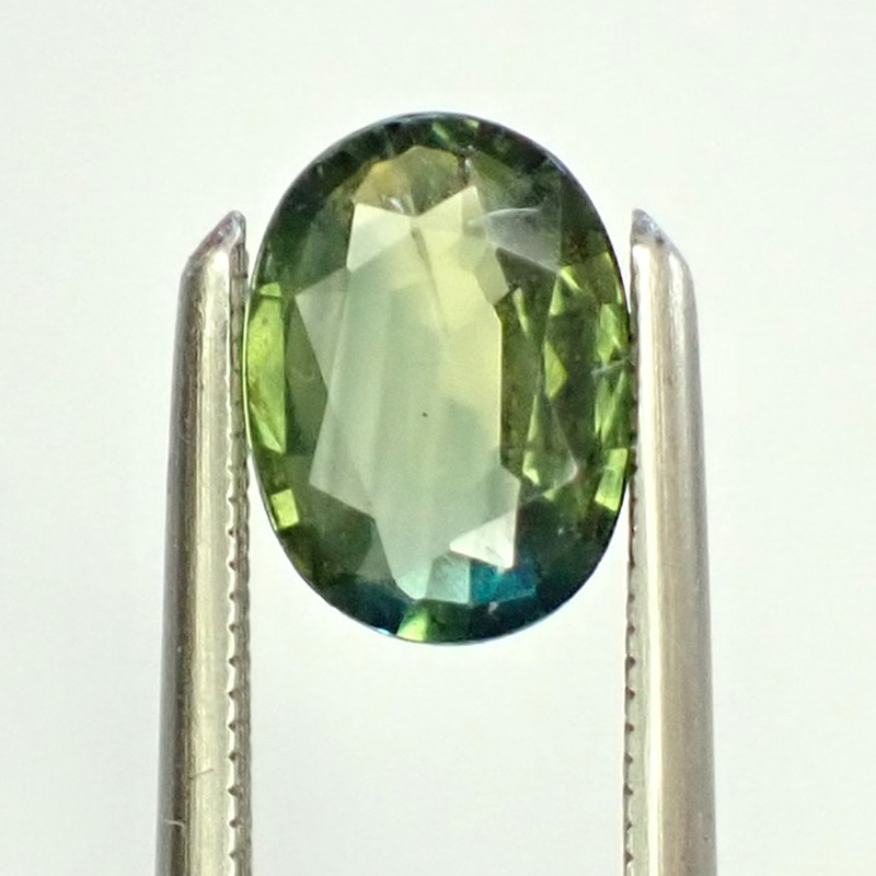 0.71ct Oval 6.7×4.9mm Green-Blue-Yellow Rare Natural Australian Parti Sapphire