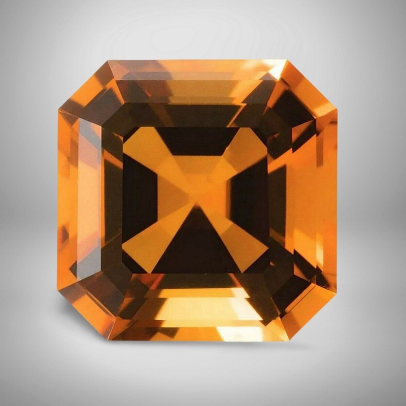 Citrine Asscher Cut Gemstone 4.50 Cts – 11 mm VVS Precious Jewelry Gem #