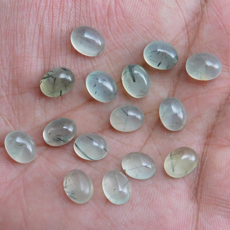 Natural Prehnite Oval 4x6 mm to 15x20 mm Cabochon Loose Gemstone Lot gallery