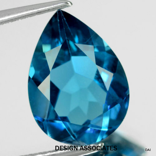 LONDON BLUE TOPAZ NATURAL 14×9 MM PEAR CUT AAA