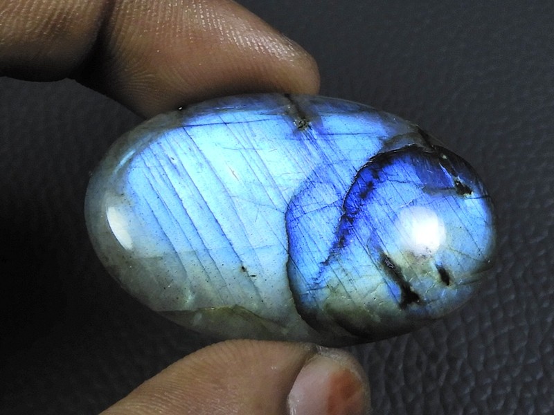 58Cts. Natural Labradorite Blue Fire Oval Cabochon Loose Gemstone 27X42X06MM