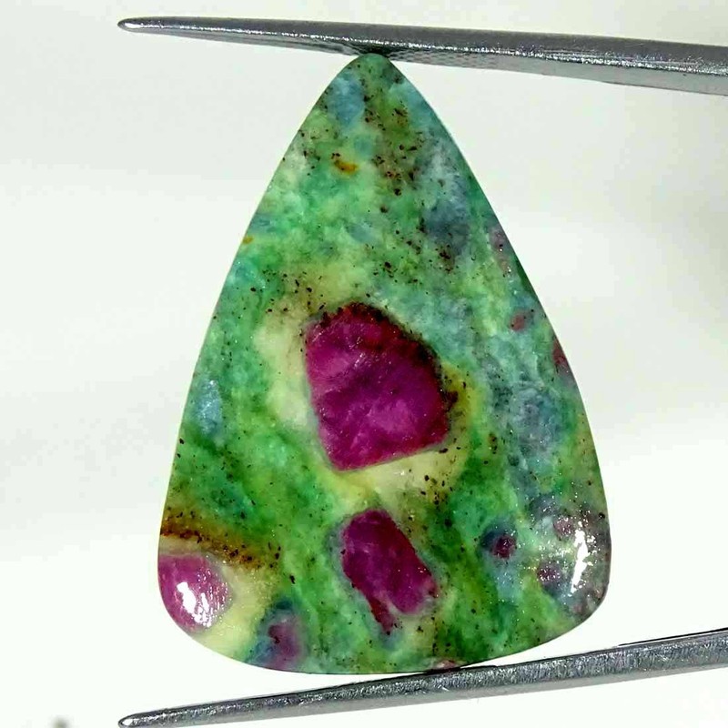 25.20Cts Natural Ruby in Fuchsite Pear Cabochon Loose Gemstone 22x31x4mm