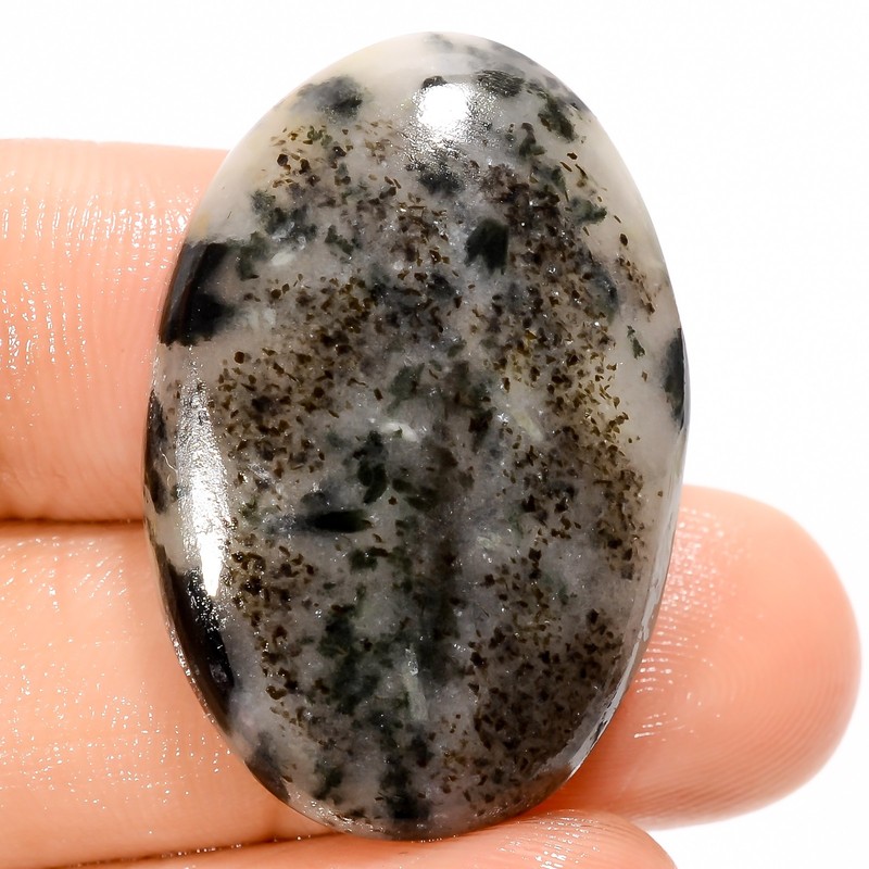 Black Tourmaline Quartz Oval Cabochon Loose Gemstone 34.5 Ct. 31X21X5 mm X-20299