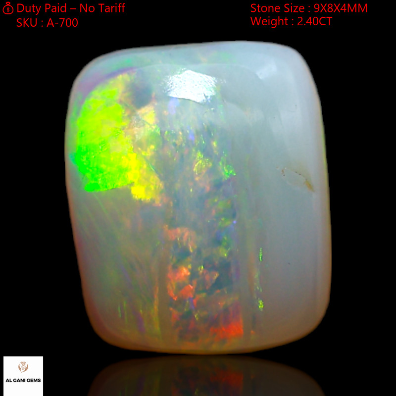 Natural Square Fire Opal Gemstone 2.40 Cts Top Quality Cabochon 9x8x4 mm