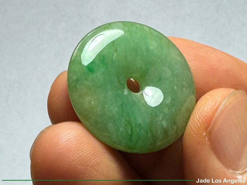 Donut Circle Translucent Emerald Pea Green Loose Jadeite Jade 33.00ct *READ gallery