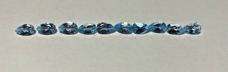 Natural Blue Topaz 8×5 MM Pear Faceted Cut Loose 10 PCS Gemstone Lot WHOLESALE