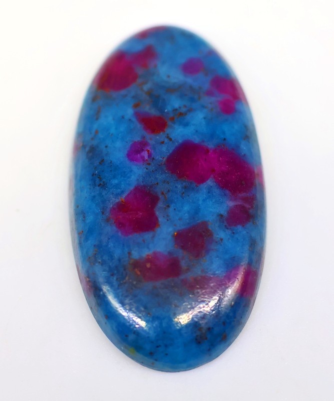 45 Ct 6X18X34 mm Natural Ruby Sapphire in Kyanite Oval Cabochon Gemstone PA-350