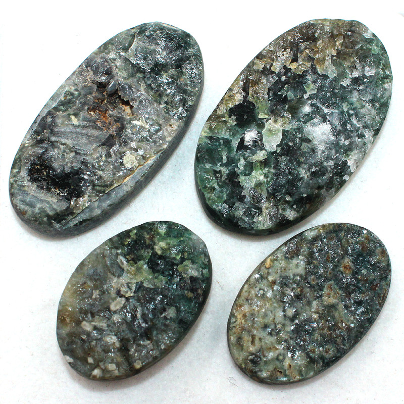 4 Pcs Natural Ocean Jasper Raw Face 40mm-50mm Druzy Loose Gemstones Lot~ 363 Cts