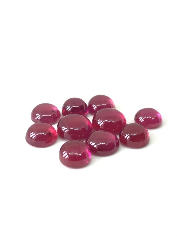 Ruby Round Shape Cabochon Flat Back Size 3mm-12mm AAA Quality Loose Gemstone gallery
