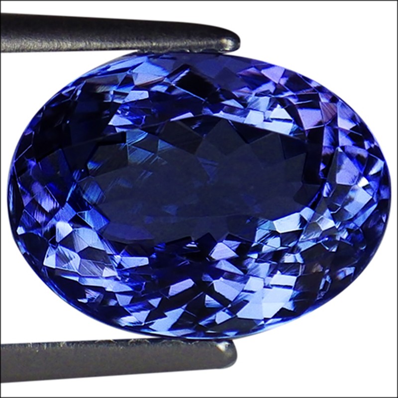 3.27 Ct IGI Certified A+ Natural D Block Tanzanite Oval Cut Bluish Violet
