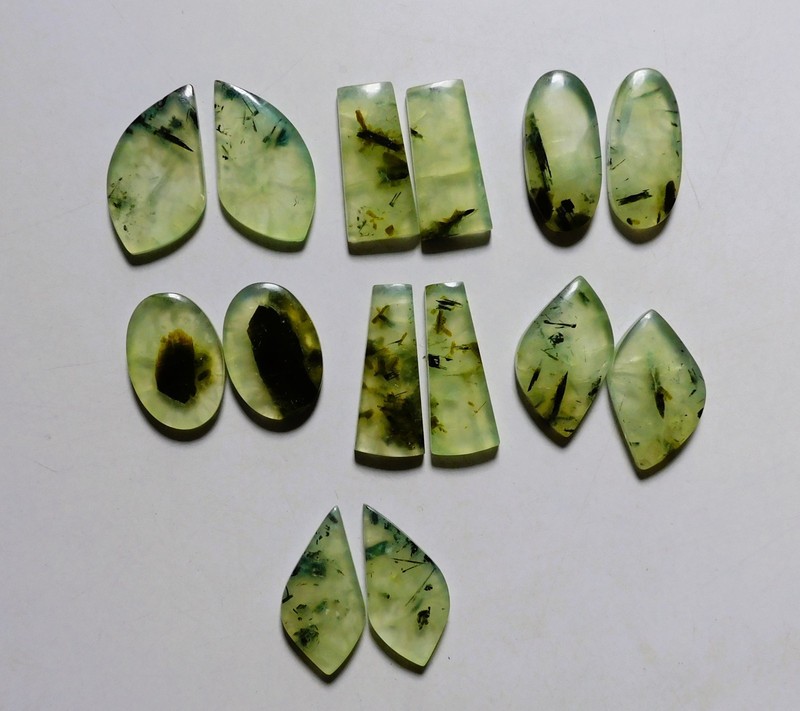 232.15 Cts Natural Prehnite Pair 07 Lot Loose Cabochon Gemstone 02