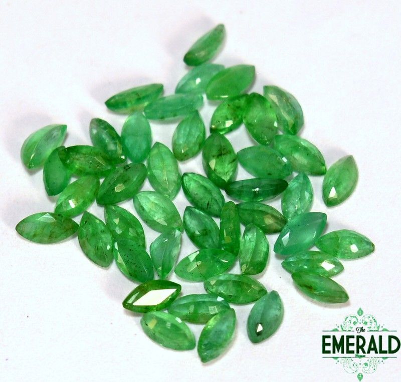 4×2 mm Natural Emerald Marquise Cut Lot 15 Pcs 1.08 CTS Unheated Loose Gems